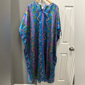 Winlar One Size Beautiful Purple And Blue Kaftan